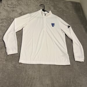 Adidas Pullover Mens Medium White 1/4 Zip Trinity Christian Academy Jacksonville